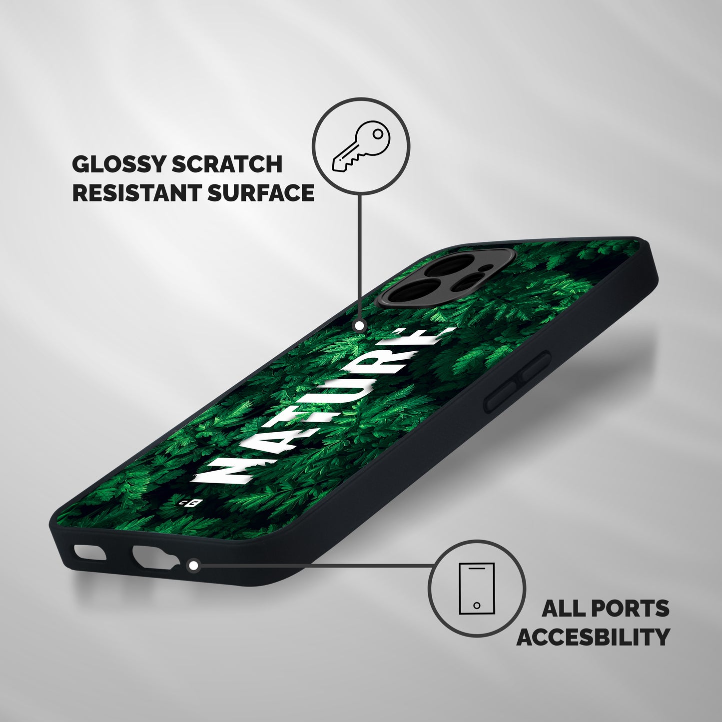 Nature Leaves Shockproof Hybrid Protection (Metal + TPU) Back Case Cover