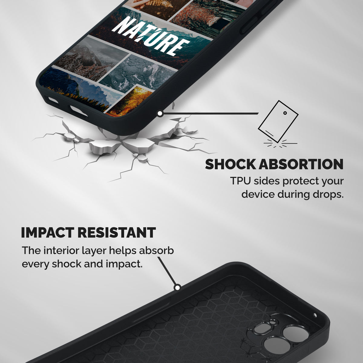 Nature Travel Shockproof Hybrid Protection (Metal + TPU) Back Case Cover