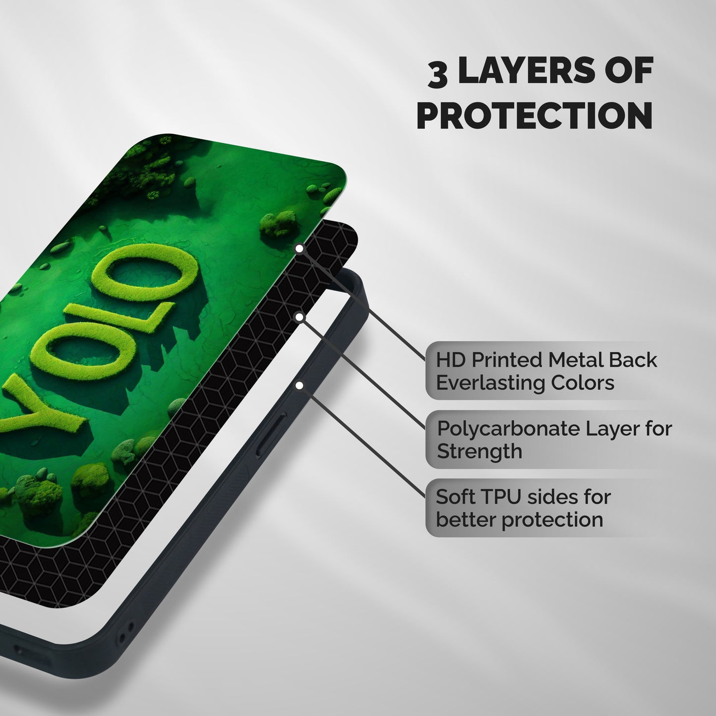 Nature Yolo Shockproof Hybrid Protection (Metal + TPU) Back Case Cover
