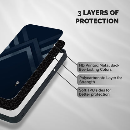 Navy Blue Arrow Shockproof Hybrid Protection (Metal + TPU) Back Case Cover