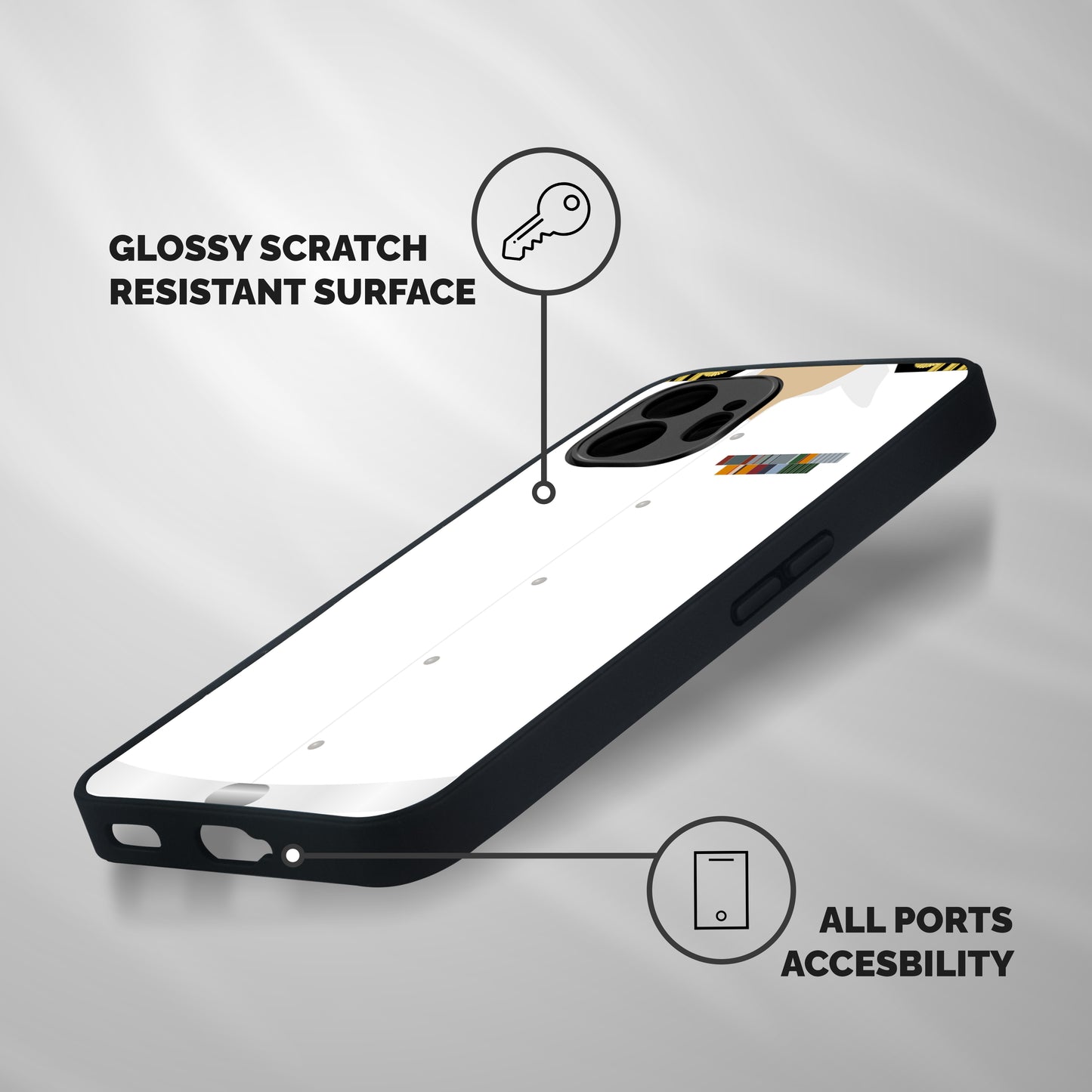 Navy Uniform Shockproof Hybrid Protection (Metal + TPU) Back Case Cover