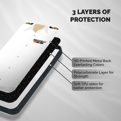 Navy Uniform Shockproof Hybrid Protection (Metal + TPU) Back Case Cover
