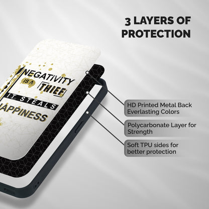 Negativity Thief Shockproof Hybrid Protection (Metal + TPU) Back Case Cover