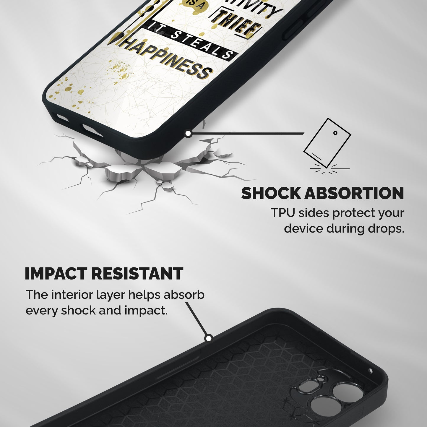 Negativity Thief Shockproof Hybrid Protection (Metal + TPU) Back Case Cover