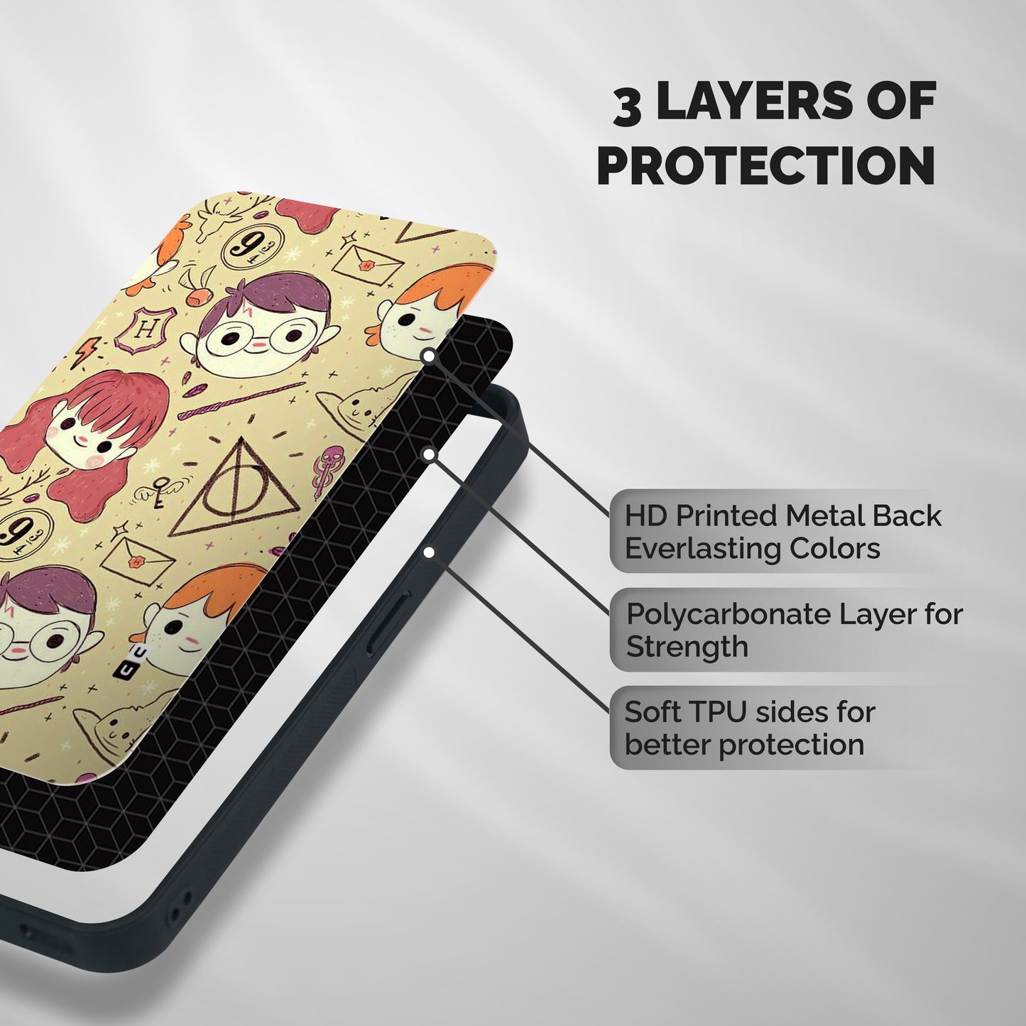 Nerds Shockproof Hybrid Protection (Metal + TPU) Back Case Cover