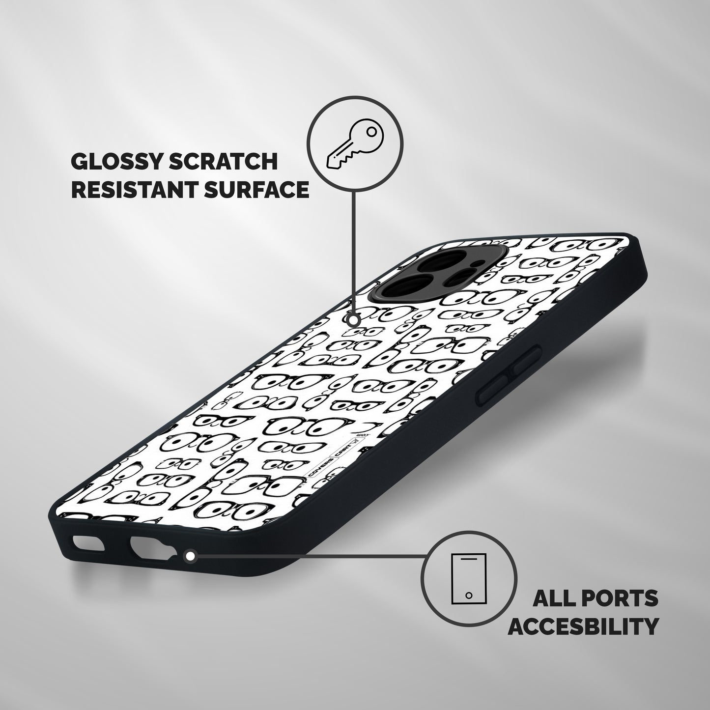 Nerdy Specs Shockproof Hybrid Protection (Metal + TPU) Back Case Cover
