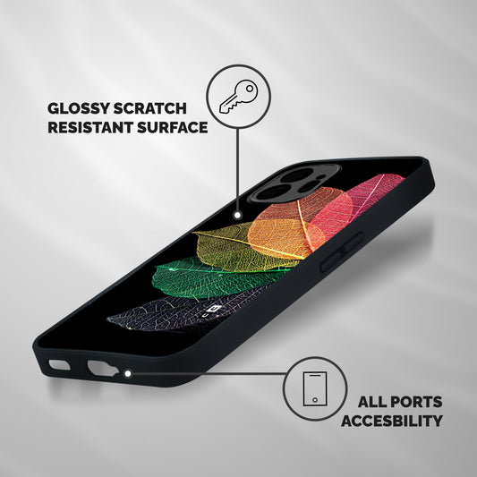 Net Leaf Color Design Shockproof Hybrid Protection (Metal + TPU) Back Case Cover