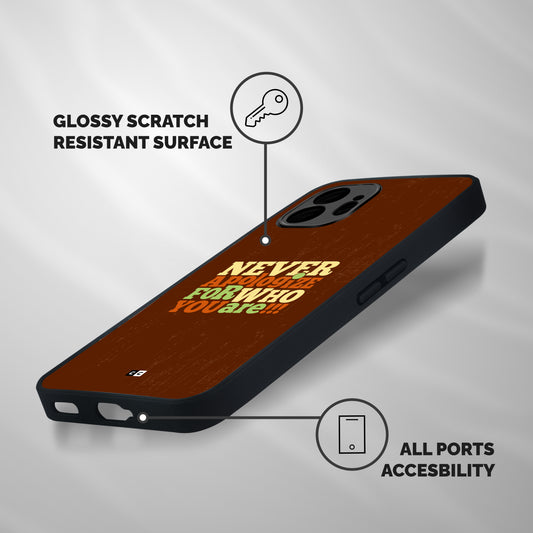 Never Apologize Shockproof Hybrid Protection (Metal + TPU) Back Case Cover
