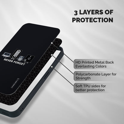 Never Forget Shockproof Hybrid Protection (Metal + TPU) Back Case Cover