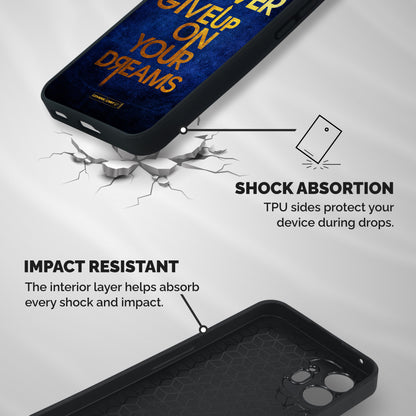 Never Give Up Shockproof Hybrid Protection (Metal + TPU) Back Case Cover
