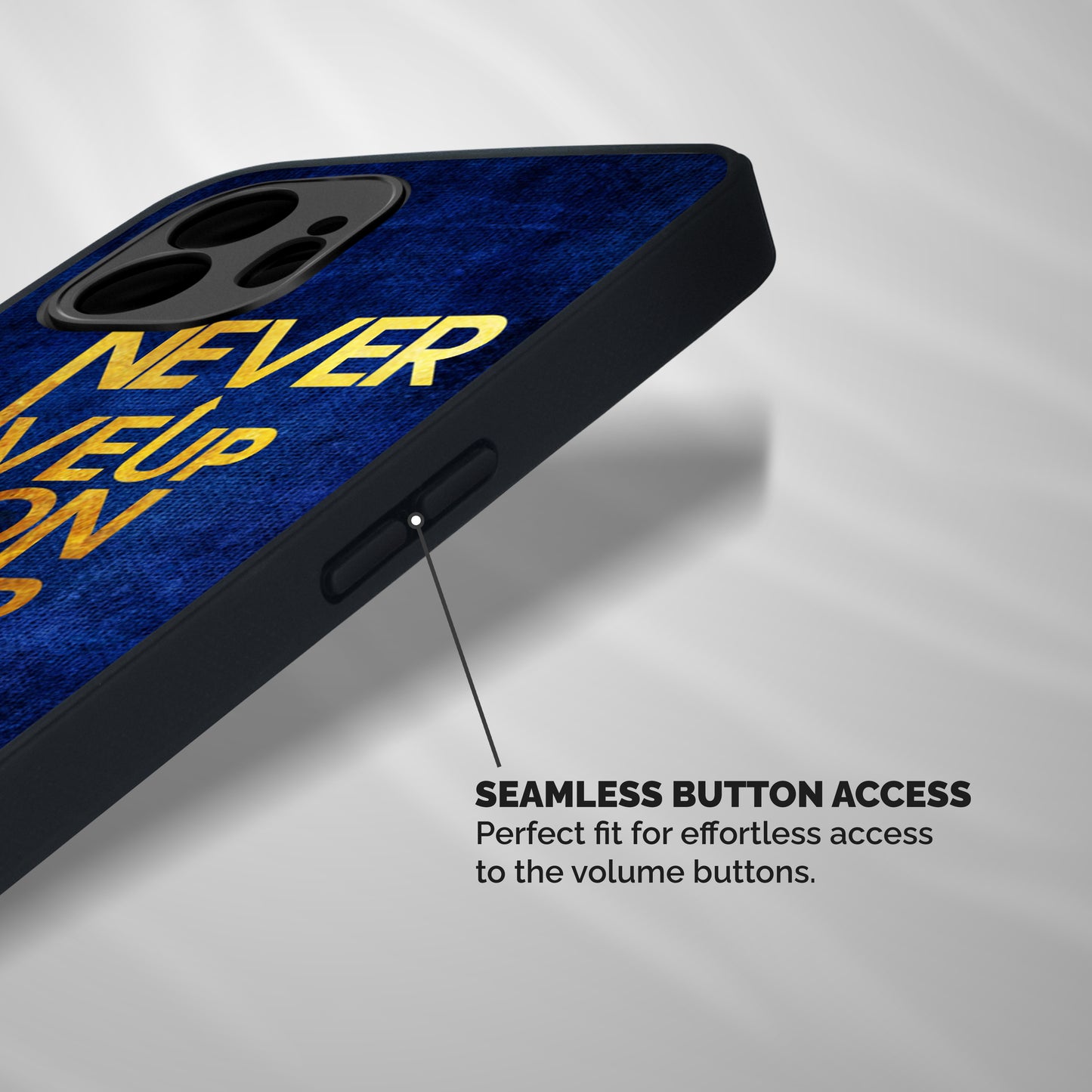 Never Give Up Shockproof Hybrid Protection (Metal + TPU) Back Case Cover