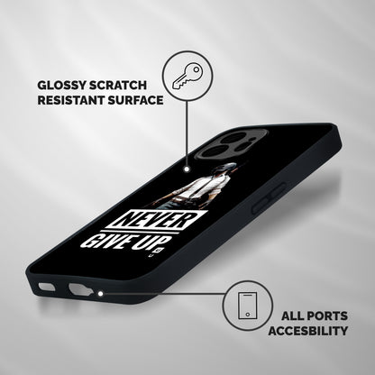 Never Giveup Shockproof Hybrid Protection (Metal + TPU) Back Case Cover
