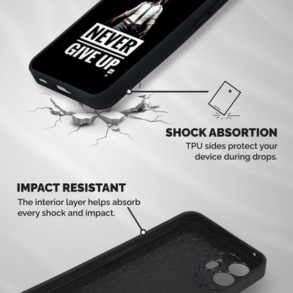 Never Giveup Shockproof Hybrid Protection (Metal + TPU) Back Case Cover