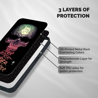 Never Retreat Shockproof Hybrid Protection (Metal + TPU) Back Case Cover