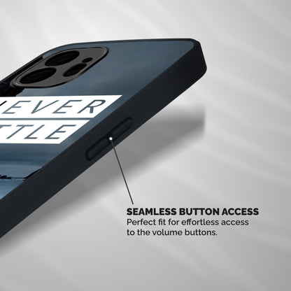 Never Settle Dark Beach Shockproof Hybrid Protection (Metal + TPU) Back Case Cover