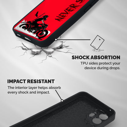 Never Settle Ride Shockproof Hybrid Protection (Metal + TPU) Back Case Cover