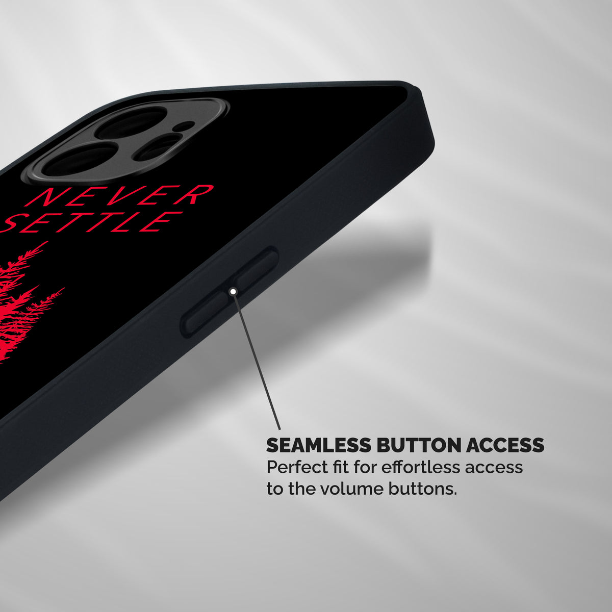 Never Settle Wolf Shockproof Hybrid Protection (Metal + TPU) Back Case Cover