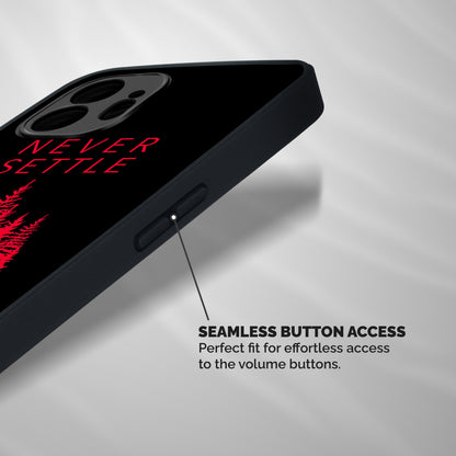 Never Settle Wolf Shockproof Hybrid Protection (Metal + TPU) Back Case Cover