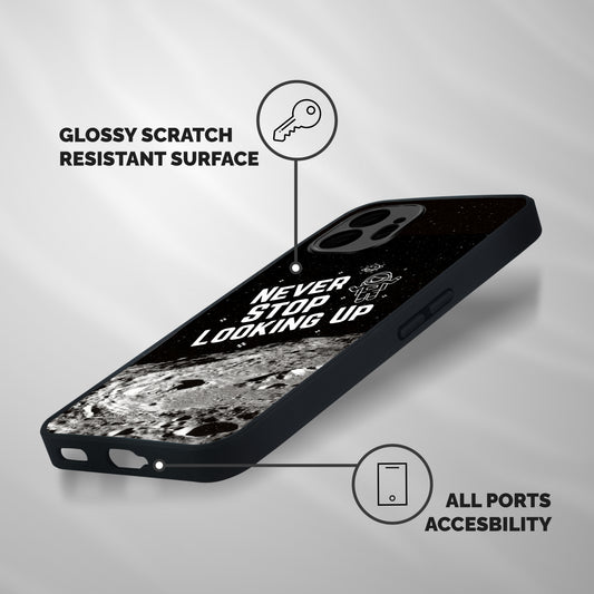 Never Stop Looking Up Shockproof Hybrid Protection (Metal + TPU) Back Case Cover