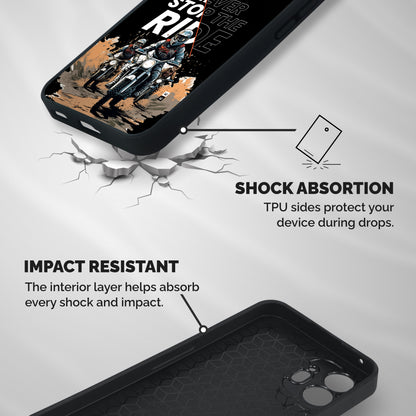 Never Stop ride Shockproof Hybrid Protection (Metal + TPU) Back Case Cover