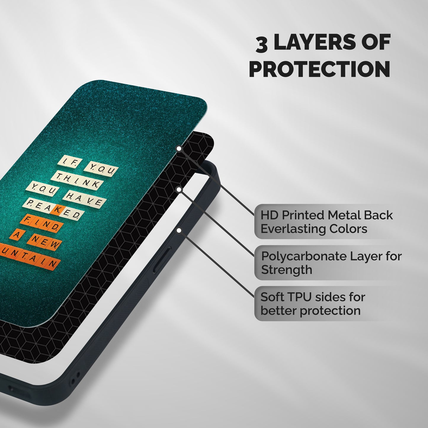New Mountain Shockproof Hybrid Protection (Metal + TPU) Back Case Cover