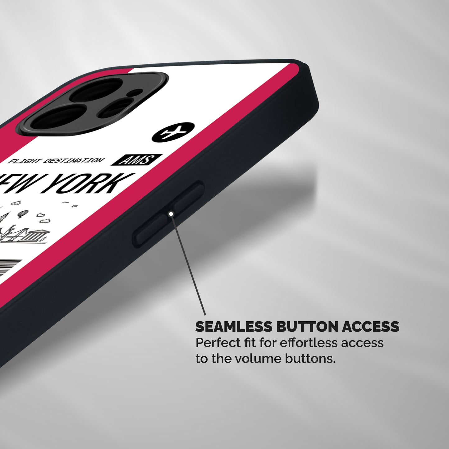 New York Boarding Pass Shockproof Hybrid Protection (Metal + TPU) Back Case Cover