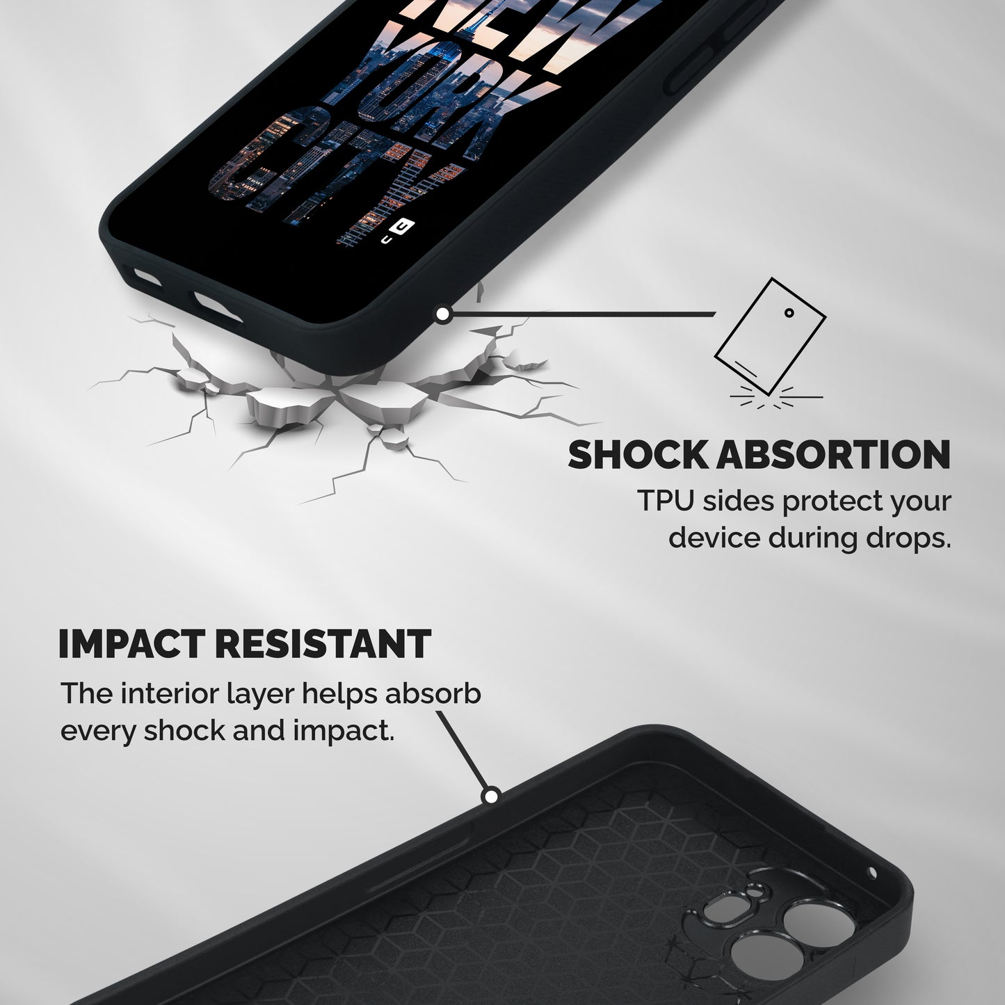 New York City Shockproof Hybrid Protection (Metal + TPU) Back Case Cover