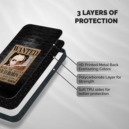 Nico Robin Wanted Shockproof Hybrid Protection (Metal + TPU) Back Case Cover