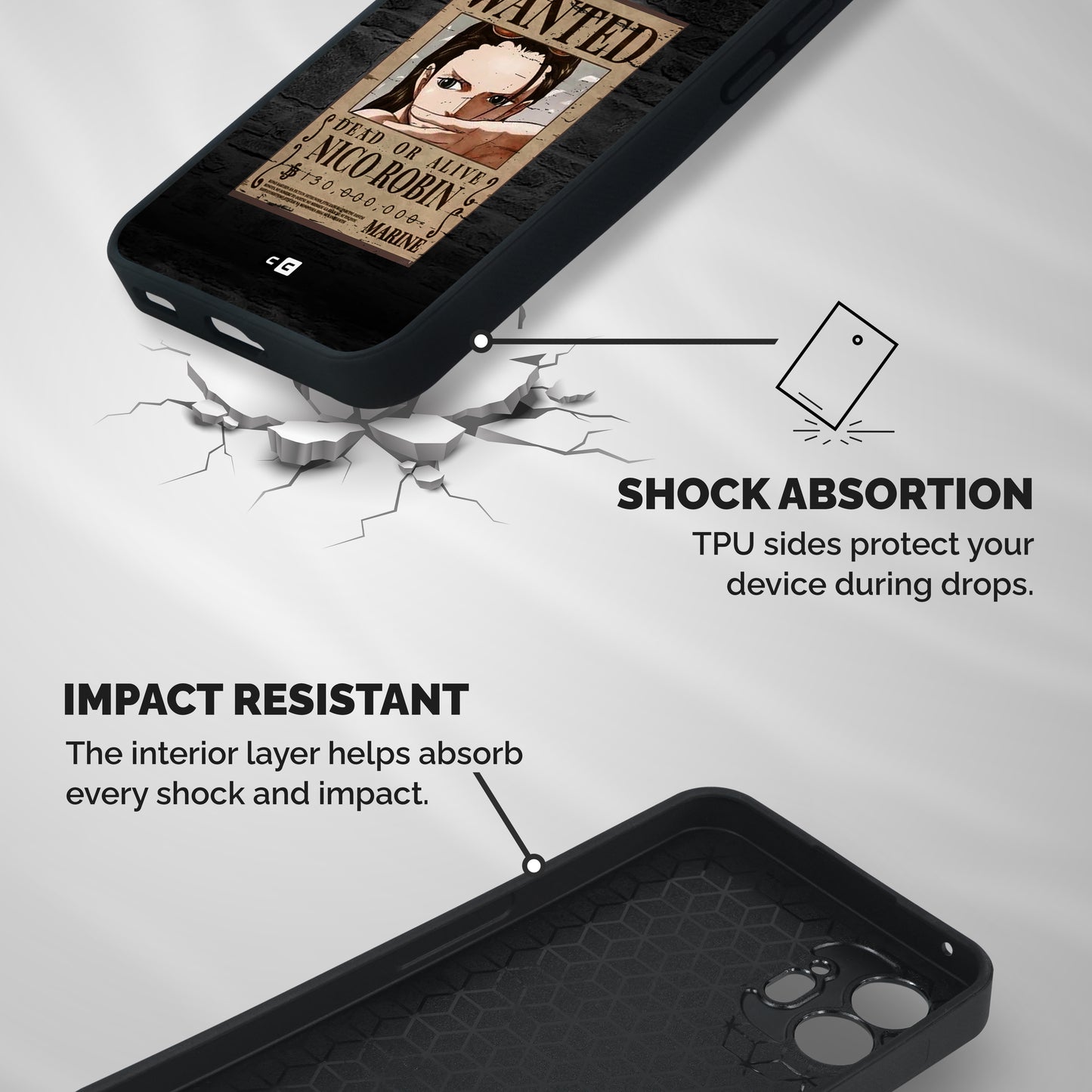 Nico Robin Wanted Shockproof Hybrid Protection (Metal + TPU) Back Case Cover