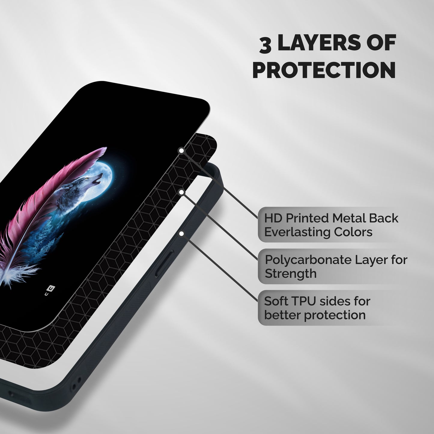 Night Howler Shockproof Hybrid Protection (Metal + TPU) Back Case Cover