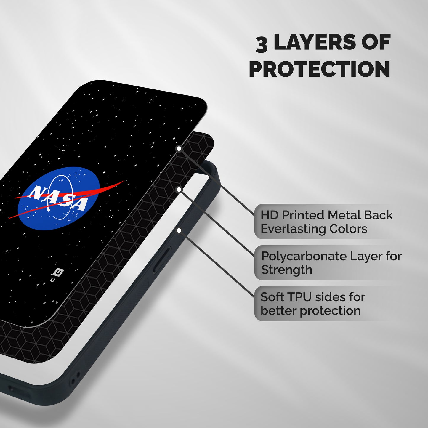 Night Sky NASA Shockproof Hybrid Protection (Metal + TPU) Back Case Cover