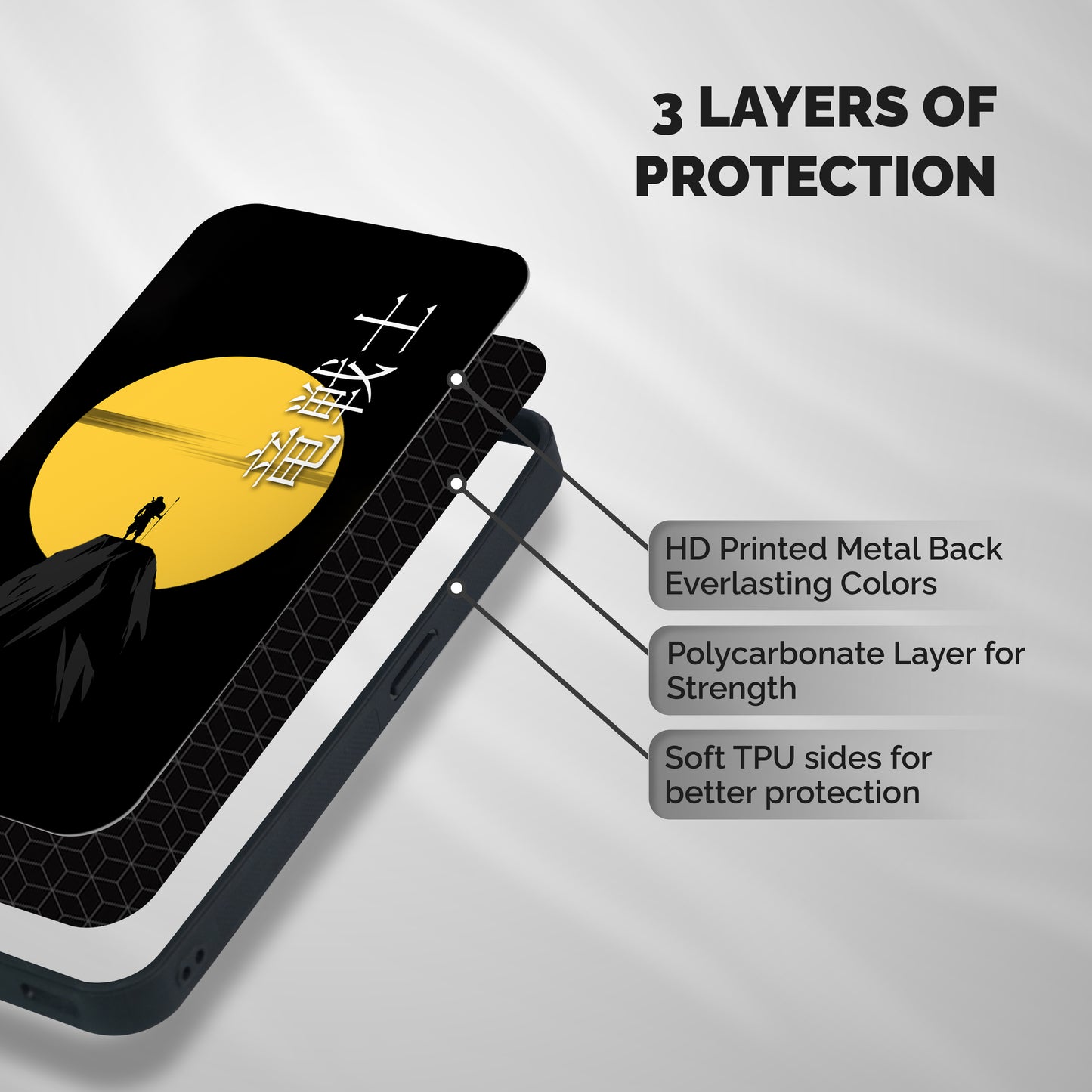 Night Warrior Shockproof Hybrid Protection (Metal + TPU) Back Case Cover