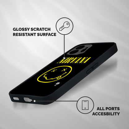 Nirvana Smiley Shockproof Hybrid Protection (Metal + TPU) Back Case Cover