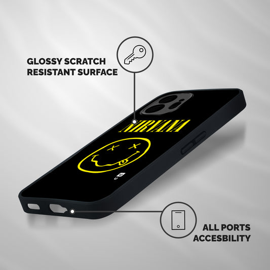Nirvana Smiley Shockproof Hybrid Protection (Metal + TPU) Back Case Cover