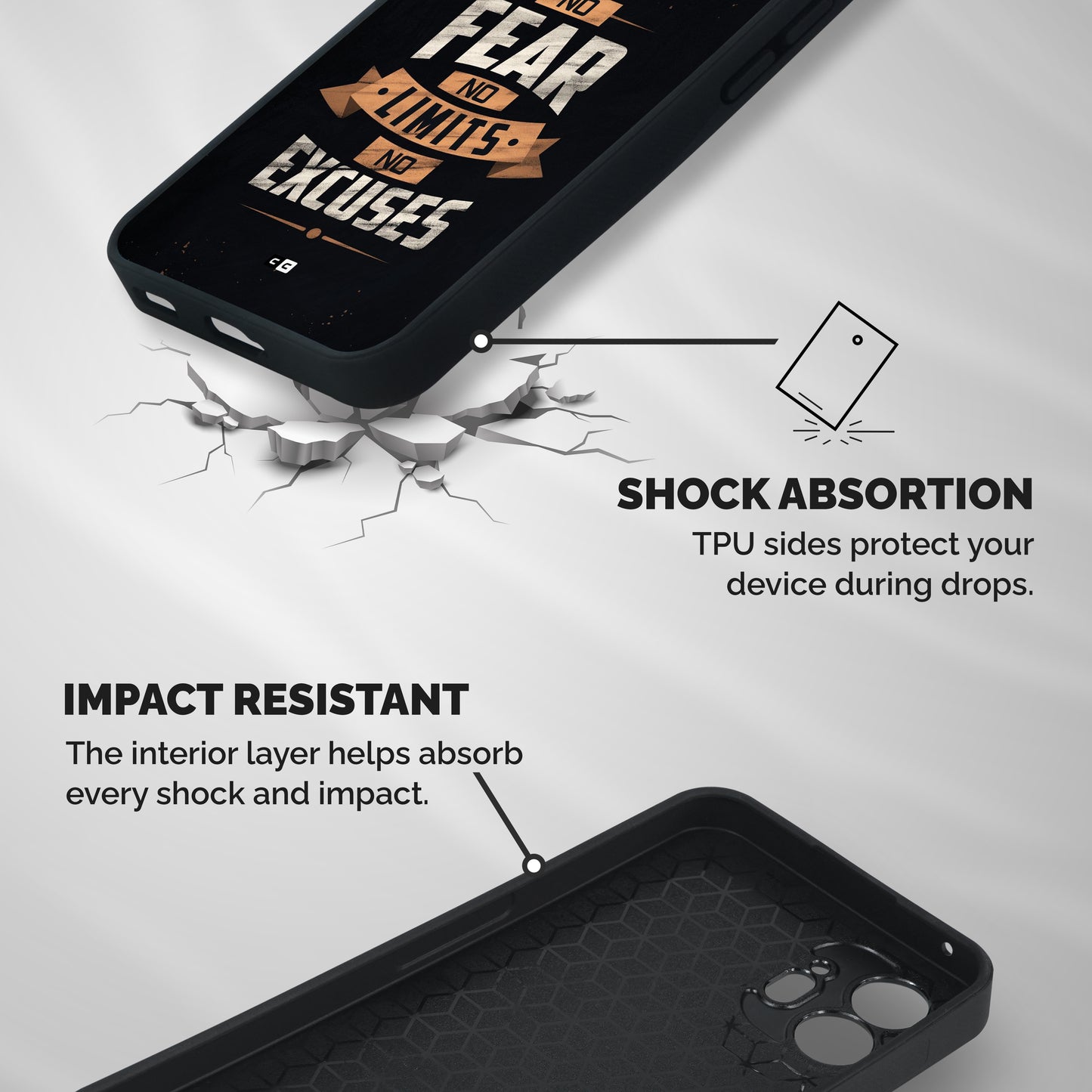 No Excuse Shockproof Hybrid Protection (Metal + TPU) Back Case Cover