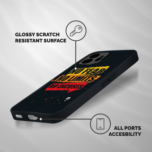 No Fear No Limits Shockproof Hybrid Protection (Metal + TPU) Back Case Cover