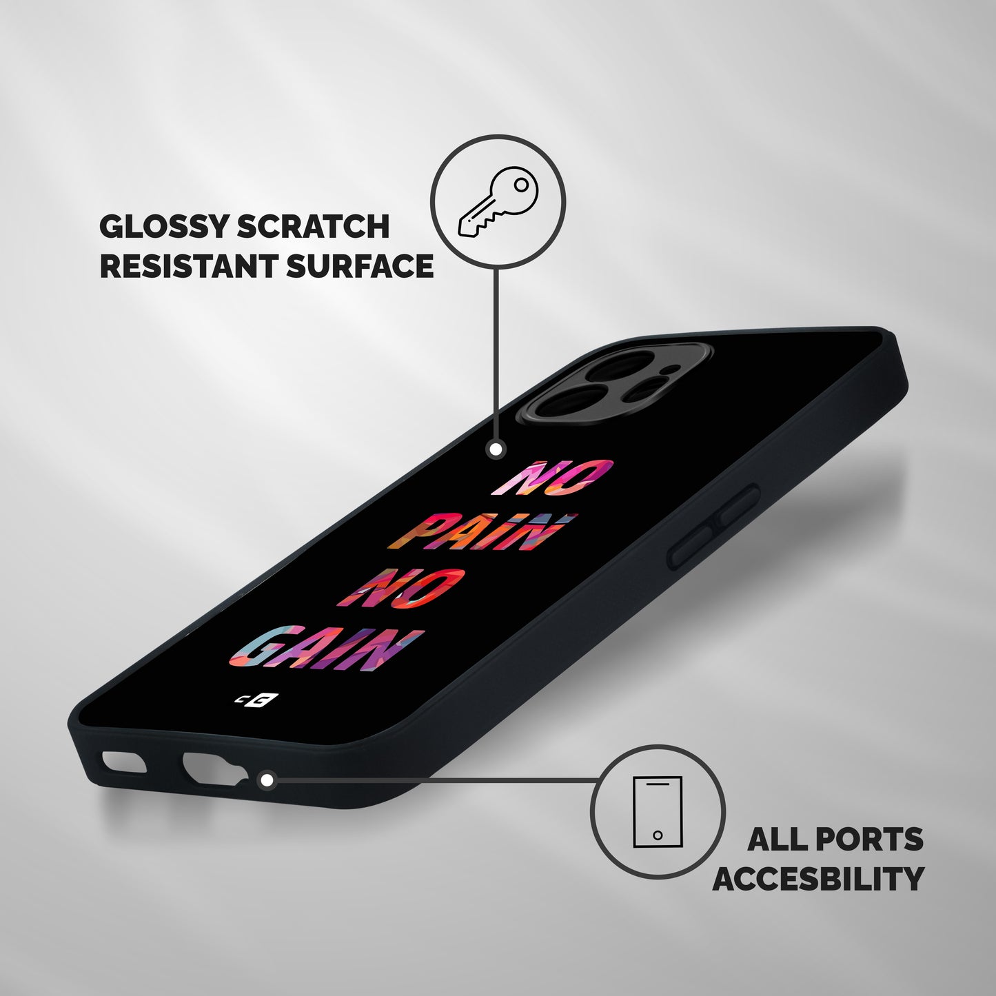 No Pain No Gain Shockproof Hybrid Protection (Metal + TPU) Back Case Cover