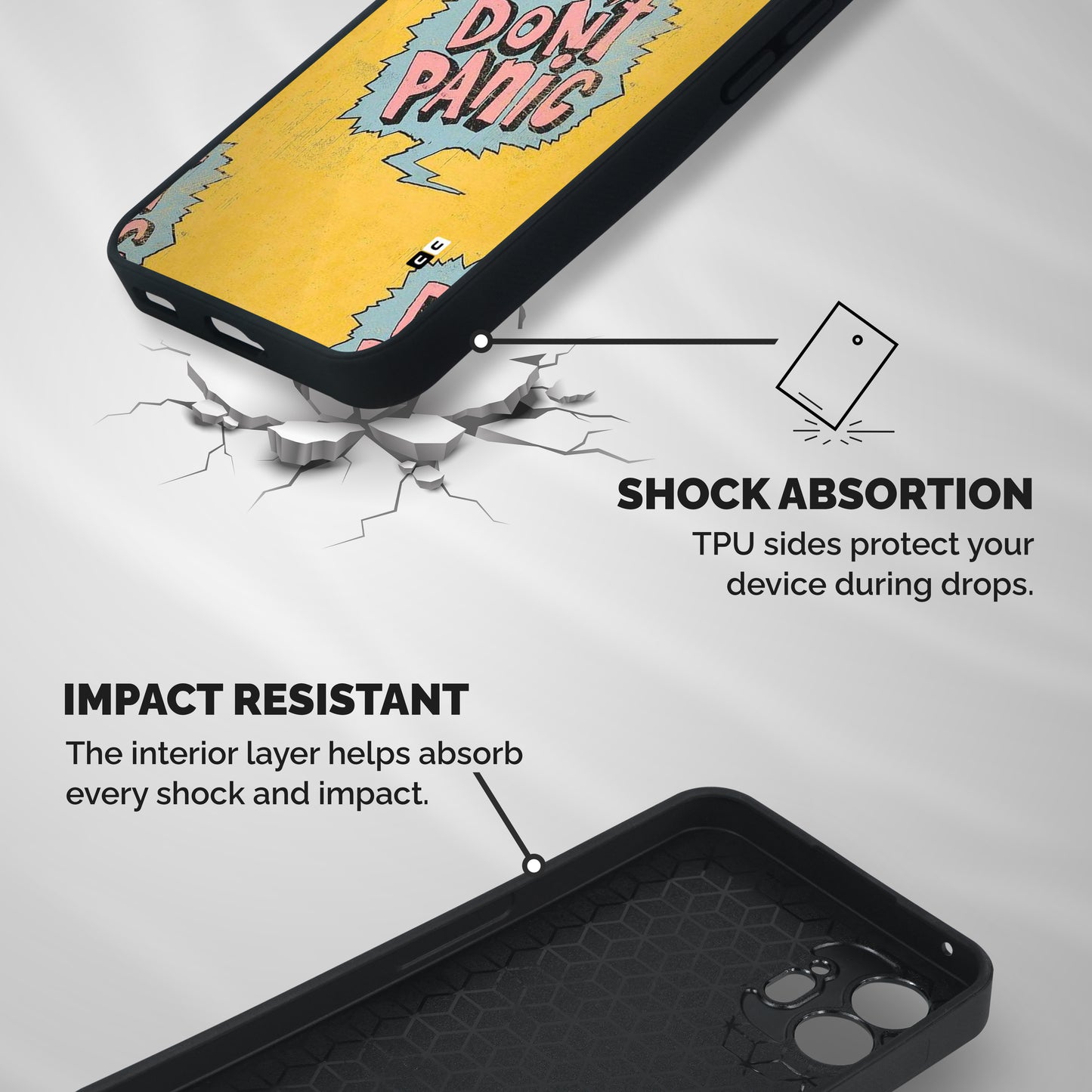 No Panic Shockproof Hybrid Protection (Metal + TPU) Back Case Cover