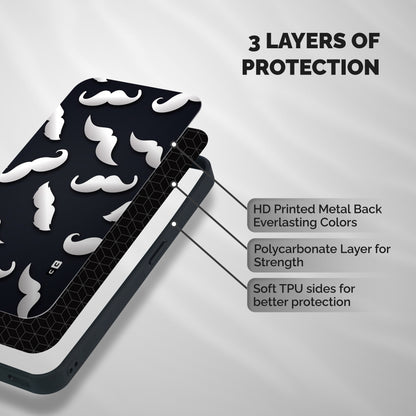 No Shave Shockproof Hybrid Protection (Metal + TPU) Back Case Cover
