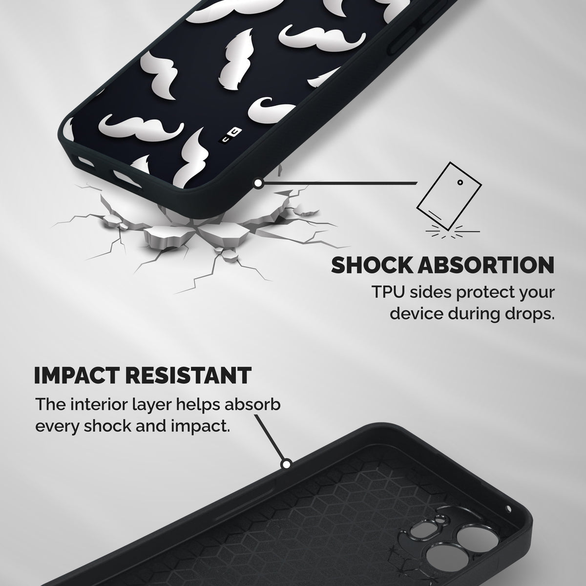 No Shave Shockproof Hybrid Protection (Metal + TPU) Back Case Cover