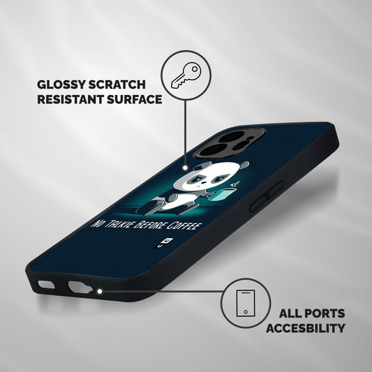 No Talkie Before Coffee Shockproof Hybrid Protection (Metal + TPU) Back Case Cover