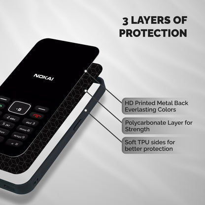 Nokia Bar Print Shockproof Hybrid Protection (Metal + TPU) Back Case Cover