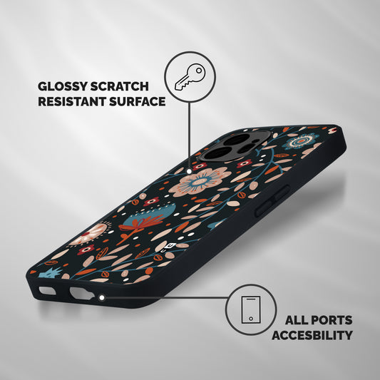 Nordic Arts Flowery Space Shockproof Hybrid Protection (Metal + TPU) Back Case Cover