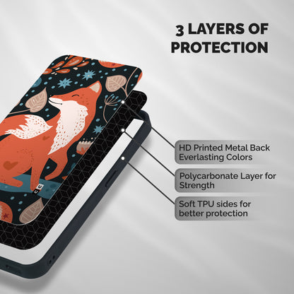 Nordic Arts Fox Shockproof Hybrid Protection (Metal + TPU) Back Case Cover