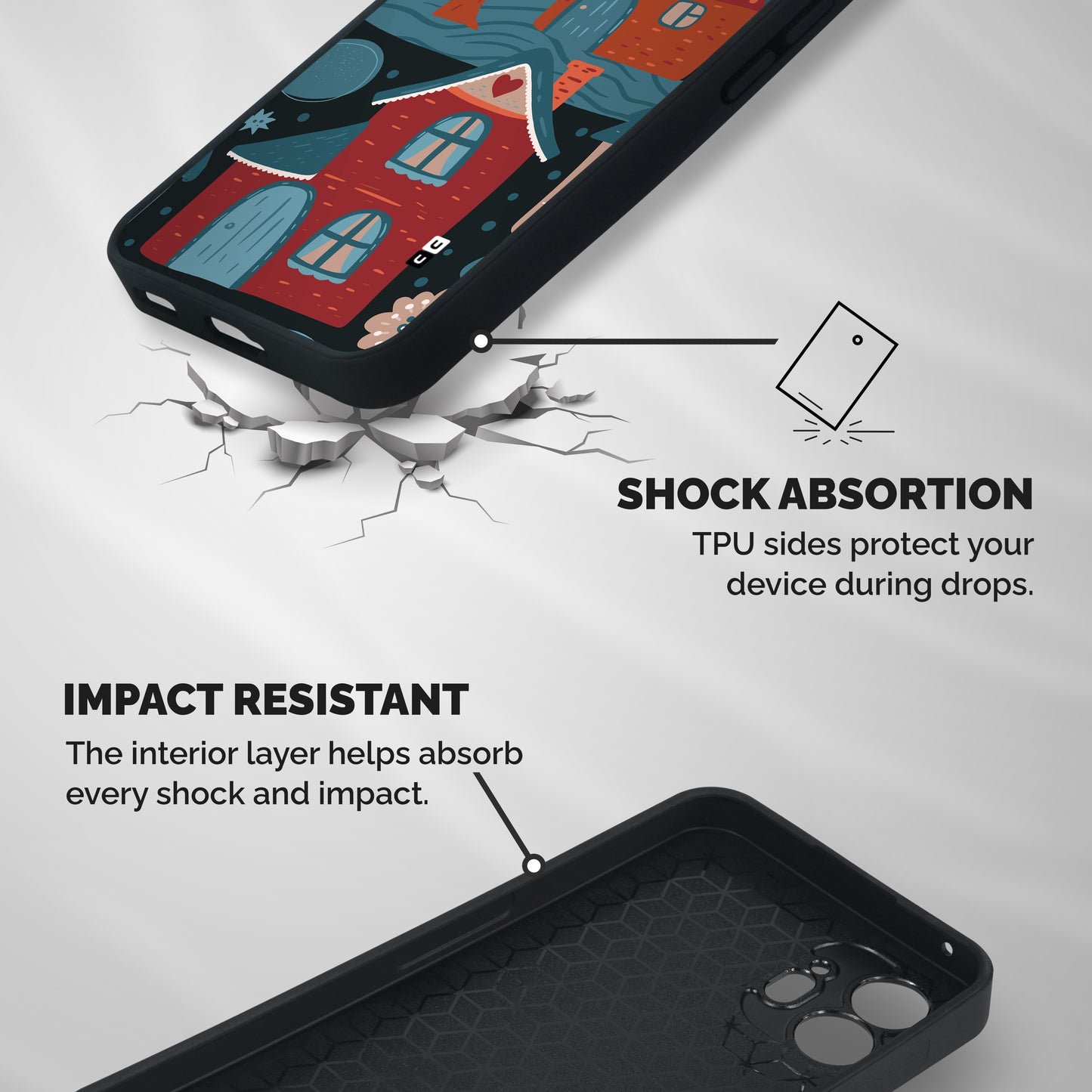 Nordic Arts Houses Shockproof Hybrid Protection (Metal + TPU) Back Case Cover