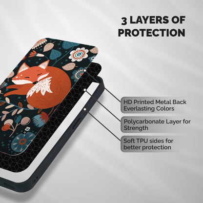 Nordic Arts Sleeping Fox Shockproof Hybrid Protection (Metal + TPU) Back Case Cover