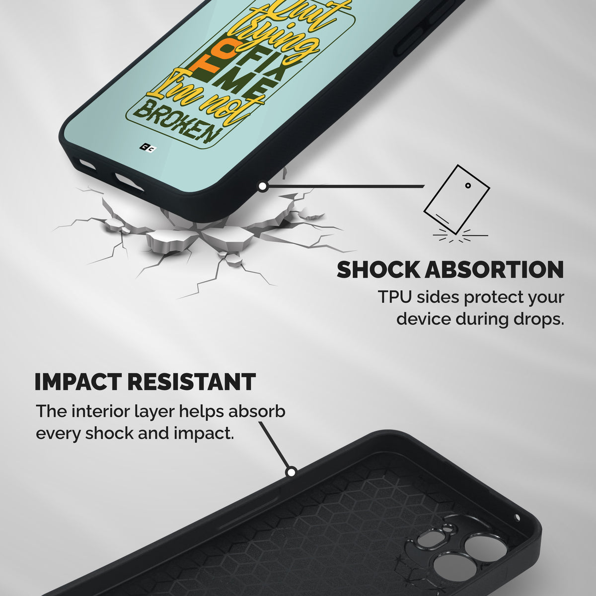 Not Broken Shockproof Hybrid Protection (Metal + TPU) Back Case Cover