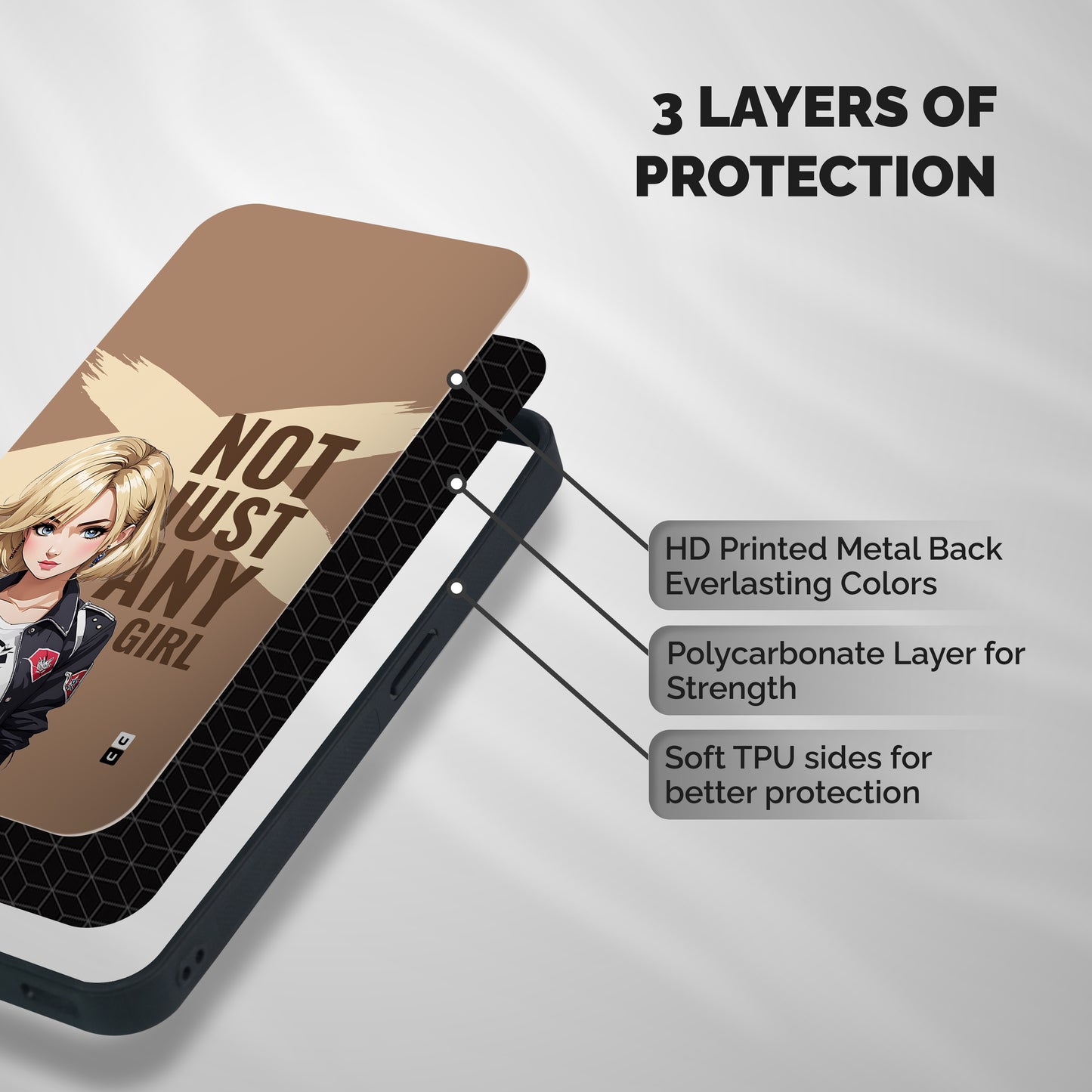 Not Just Any Shockproof Hybrid Protection (Metal + TPU) Back Case Cover