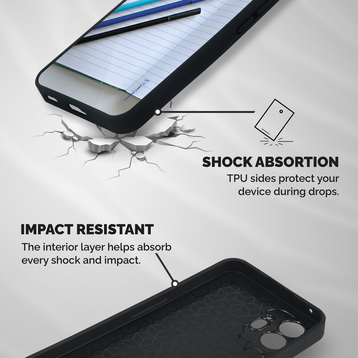 Notebook And Pens Shockproof Hybrid Protection (Metal + TPU) Back Case Cover