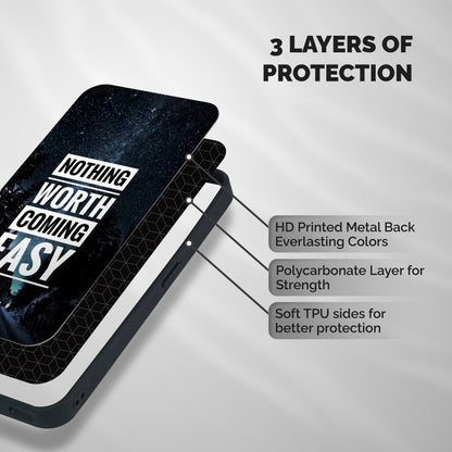 Nothing Worth Easy Shockproof Hybrid Protection (Metal + TPU) Back Case Cover